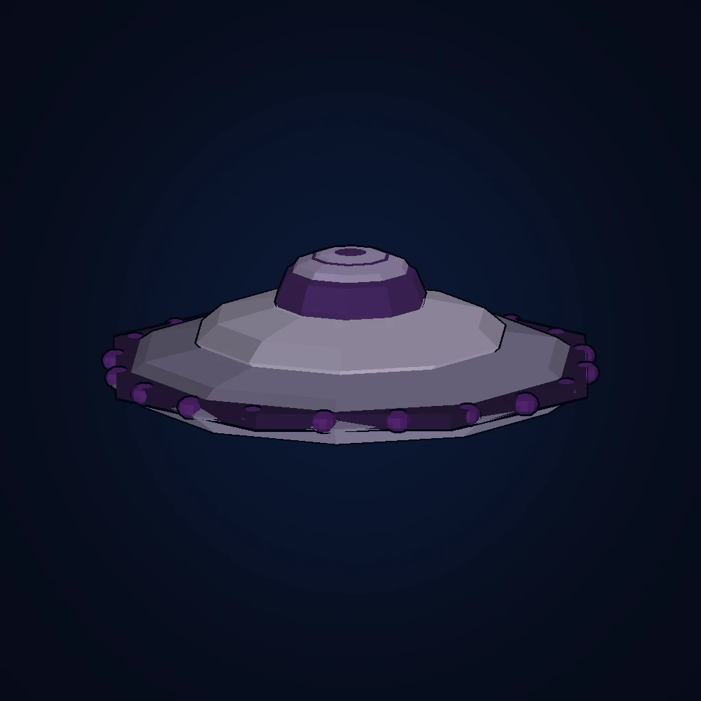 Saucer in-game 3D model, orbital view 1 of 6
