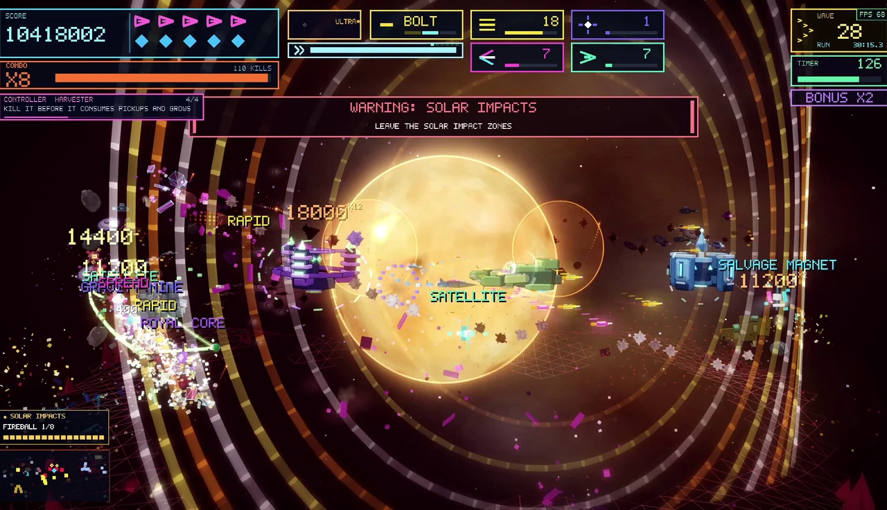 Corona gameplay in Neon Breaker